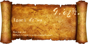 Igari Éva névjegykártya