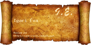 Igari Éva névjegykártya